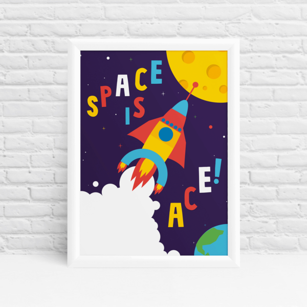 Space is ace! Original nursery art by Ibbleobble