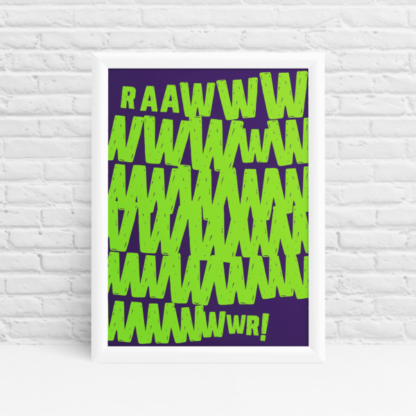 Monster Rawr Print ideal for kids bedroom or playroom by Ibbleobble®