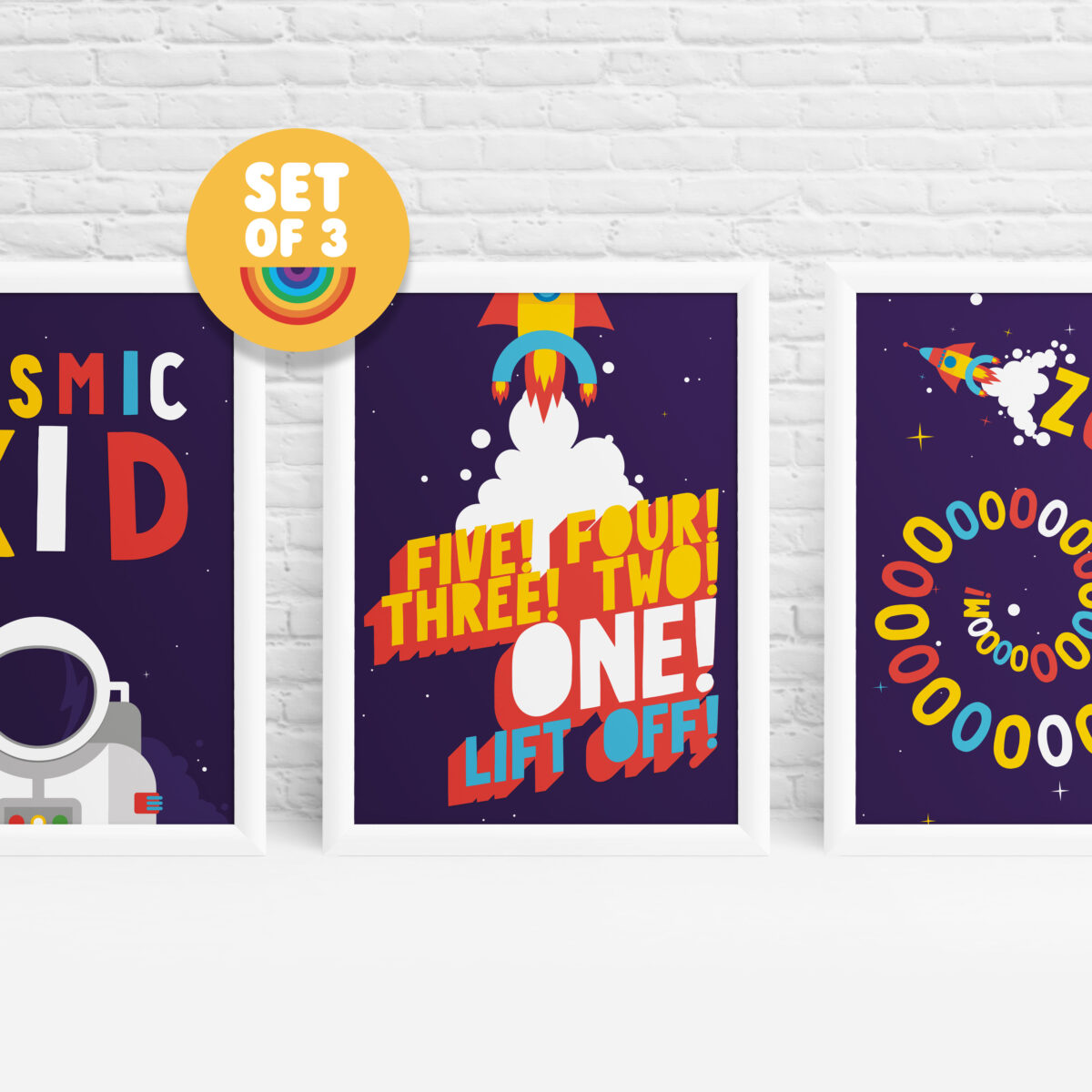 Set of 3 space prints by Ibbleobble